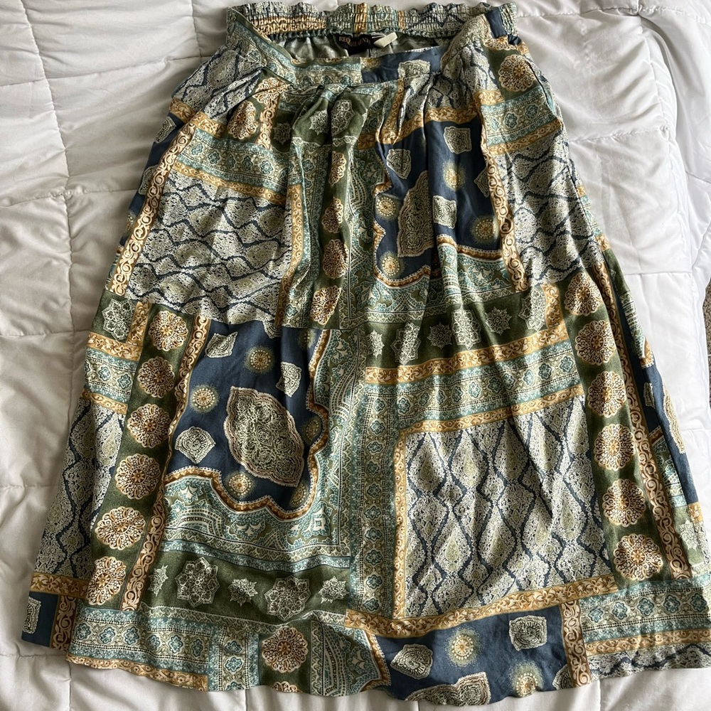 Brand: requirements. Size: L. Color: Blue, green, yellow pattern.